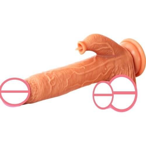 Realistic Dildo Clitoris Stimulation Telescopic Dildo Automatic Heating Dildo Vibrator Huge Penis Sex Toys realistic dildo soft