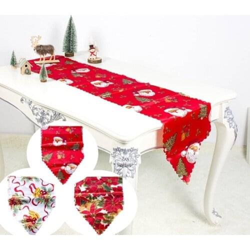 Polyester Christmas Table Runner Table Flag Christmas Decoration for Home Product Christmas Gift Natal Noel 2022 New Year Gift