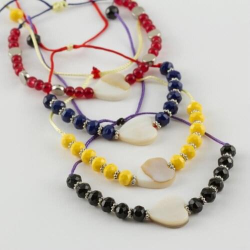 Heart Figured Pearl Beads Crystal Bracelet