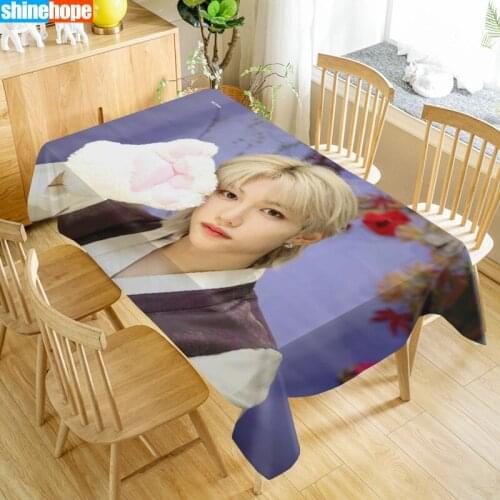 Stray Kids Felix Tablecloth Waterproof Fabric Rectangular Dust-proof Table Cover For Party Home Decor TV Covers