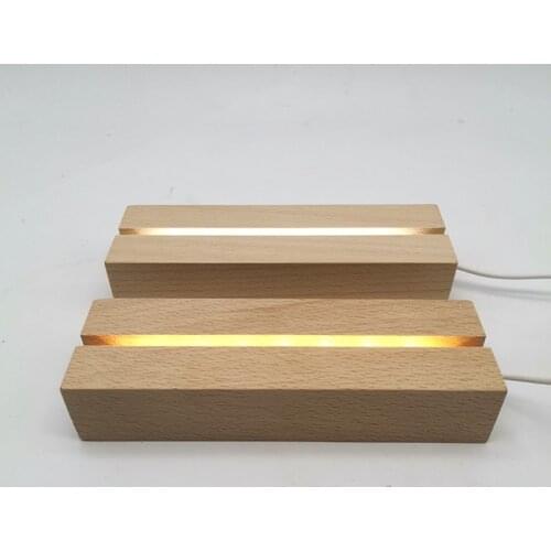 Resin Art Rectangle LED Lights Display Base Crystal Wooden Lighted Base Stand 85LB