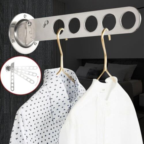 Rotating Stainless Steel Wall-mounted Coat Hooks Home Hotel Closet Clothes Storage Hangers