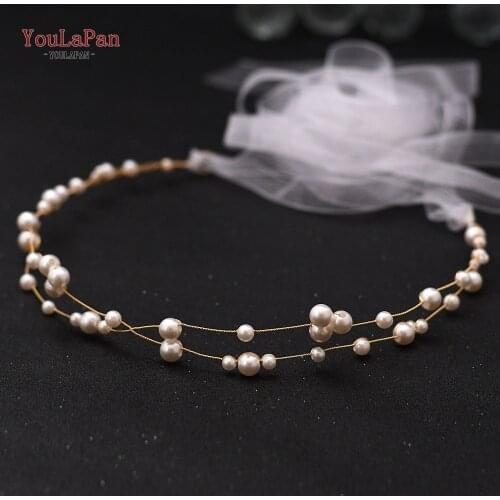 YouLaPan SH36 Pearl Wedding Dress Belts Golden Bridal Sash Belt Wedding White Dresses Belt Simple Bridesmaid Dress Sash Belt