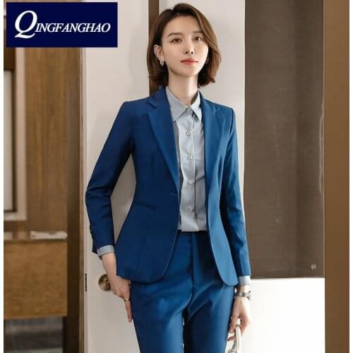 Long sleeve womens suit office wear Blazer and Pants or Skirt set high quality business Ladies Suit Fashion Slim Jacket jy6168