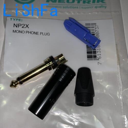1pcs brand new original quality NP2X/NP2X-B PLUG Mono Professional 2 Pole 6.35 mm 6.5mm Stereo Jack Plug Neutrik 6.35mm jack