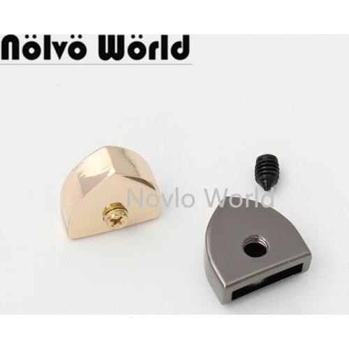 10-50 pieces 4 colors 9mm 3/8" small triangle straps end screws decorative hanger connector for bags belt DIY leather crafts