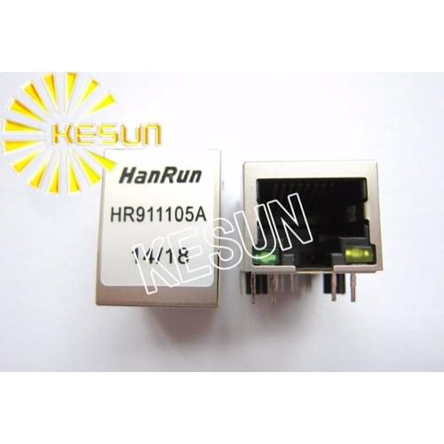 FREE SHIPPING 10PCS x HR911105A RJ45 Shield type With Transformer PCB Right Angle Modular Female Network Socket LAN Connector