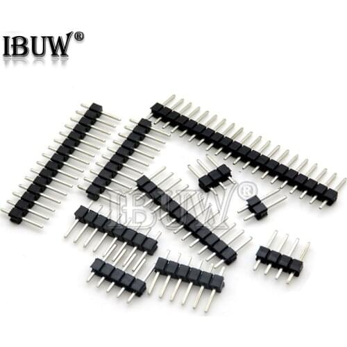 2.54mm Single Row Male 2~40P Breakaway PCB Board Pin Header Connector Strip Pinheader 2/3/4/5/6/8/10/12/15/20/40Pin For Arduino