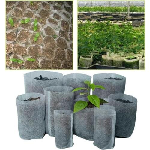 200PCS -Biodegradable Durable Non-woven Nursery Bags Plant Grow Bags Fabric Seedling Pots Eco-Friendly Aeration Planting Bags