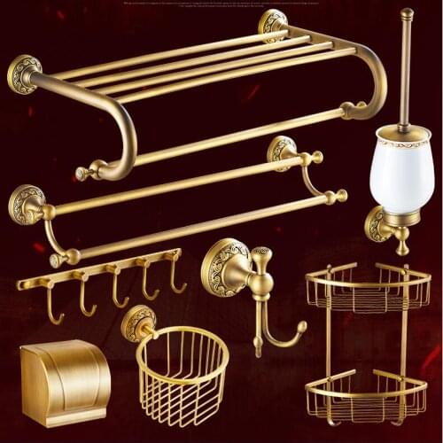 2017 Free shipping,solid brass Bathroom Accessories Set,Robe hook,Paper Holder,Towel Bar,Soap basket,bathroom sets
