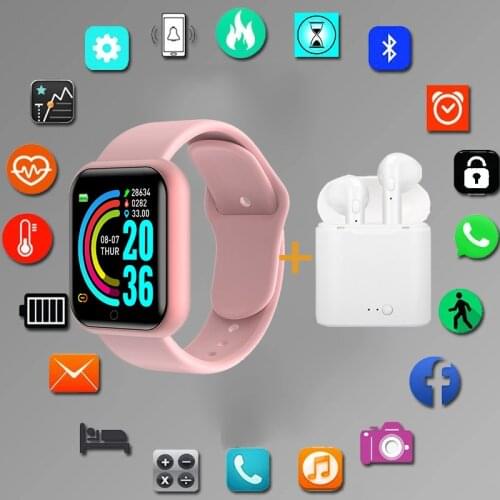 2021 Womens Watch Y68 Fitness Tracker Bracelet Pedometer Waterproof Men Smartwatch Heart Rate Blood Pressure Add Sports headset