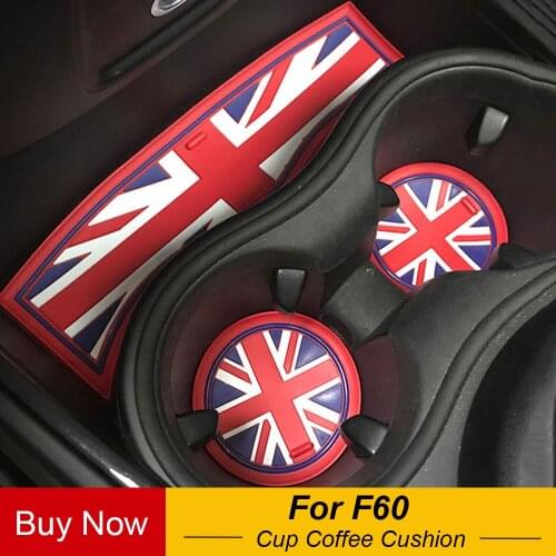 3pcs Car Accessories Cup Coffee Cushion Storage Groove Decoration Auto Non-slip Mat For MINI Cooper F60 Countryman Car-styling