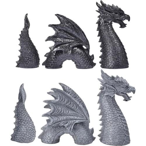 3PCS/set Dragon Shape Garden Statue Decoration DIY Outdoor Courtyard Ornaments