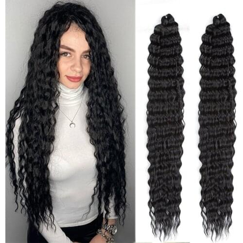 30 Inch Soft Long Water Wave Crochet Hair Synthetic Goddess Braiding Hair Natural Wavy Black Red Hair Extensions