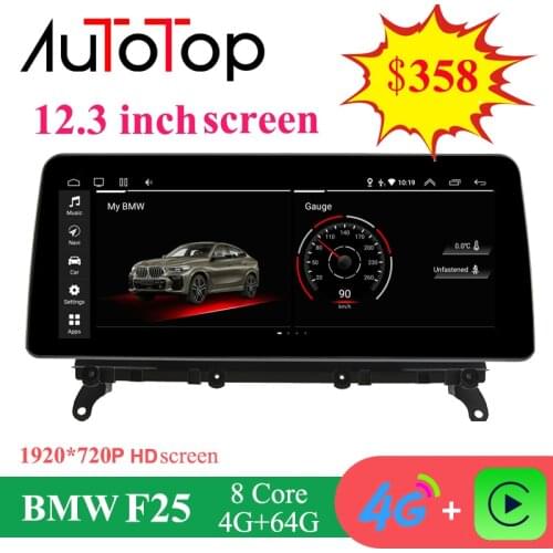 AUTOTOP 12.3" 1920*720P Car Multimedia Player 4G/64G Car DVD for X3 F25 X4 F26 CIC/NBT 2011-2017 Carplay Android Auto 4G BT Wifi