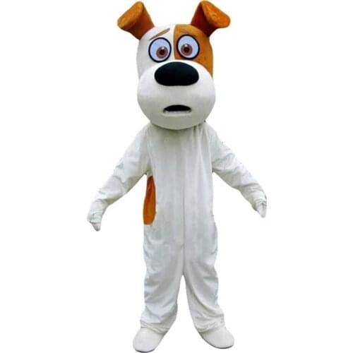 White dog mascot adult size dog mascot costume fancy dress for hallowee birthday parties