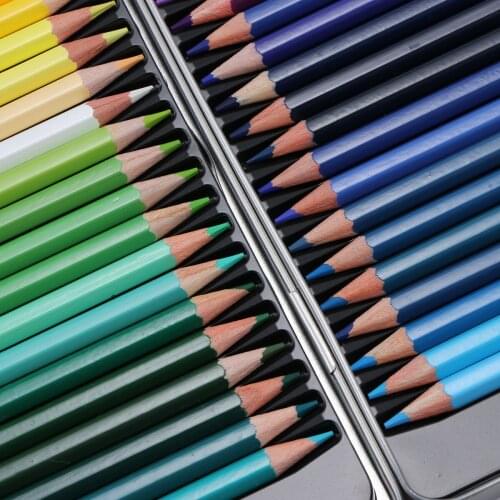 Brutfuner 72ColorS Professional Oil Color Pencils Wood Soft Watercolor Pencil For School Draw Sketch Art Supplies