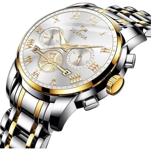 Chronograph Watch for Men JLANDA J6603 Quartz Male Watch Luminous Hands Fashion Business Waterproof Wristwatch Relogio Masculino