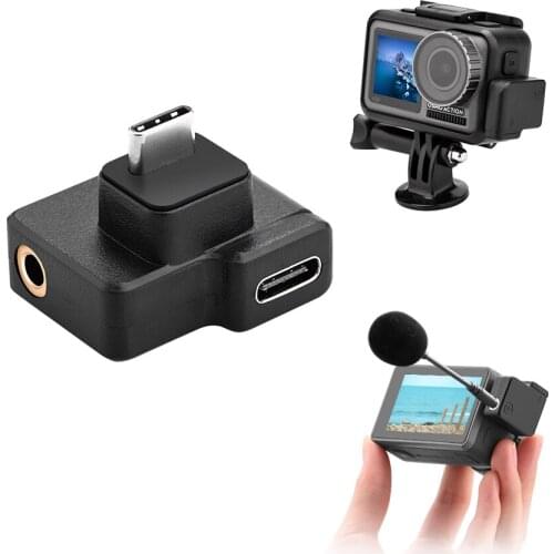For DJI Osmo Action microphone 3.5mm/USB-C Adapter audio external 3.5mm mic mount for TRS Plug DJI Osmo Action Accessories