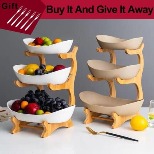 Living Room Home Plastic Three-layer Fruit Plate Snack Plate Creative Modern Dried Fruit Bowl Fruit Basket Candy Dish