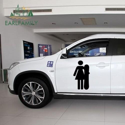 EARLFAMILY 58cm x 29cm 2x Girl Snowboard Funny Graphical (one For Each Side) Car Sticker For Truck Window Auto Door Vinyl Decal