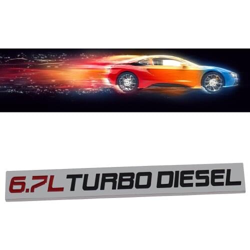 Chrome Red Black 6.7L TURBO DIESEL Engine for Fender Trunk Lid Emblem Decal Badge Sticker