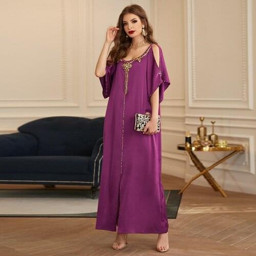 Turkey India Vestidos De Fiesta Muslim Abaya Dress Women 2021 Vintage Long Satin Dress Party Plus Size Dresses Femme Robe Gowns