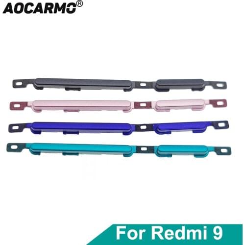 Aocarmo For Xiaomi Redmi 9 Power On Off Button + Volume Up Down Buttons Side Switch Key Replacement Part
