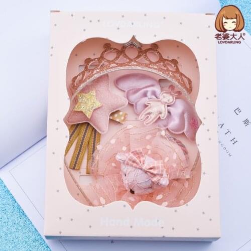 Old Lady Princess Crown Hair Clasp Little Angel Bear Japanese and Korean Lovely Fancy Hair Accessories Set Hairpin Hair Hoop