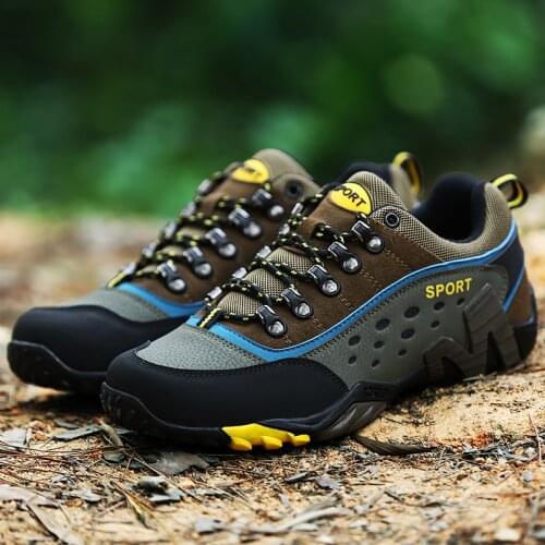 Fashion Mens Outdoor Cool Hiking Shoes Women Breathable Anti-skid Rock Climbing Shoes Couple Waterproof Trekking Trail Sneakers