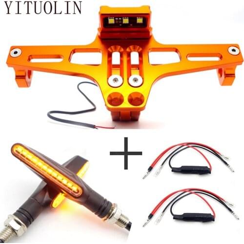 Motorcycle License Plate Holder LED&Turn Signal Lamp Light For KAWASAKI NINJA 650 NINJA 250R VULCAN S 650 VN900 VERSYS 1000 ZR7