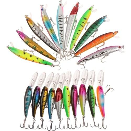 20 Pcs Artificial Bait Fishing Lures Set Top water Carp Wobblers Kit Tackle Suit