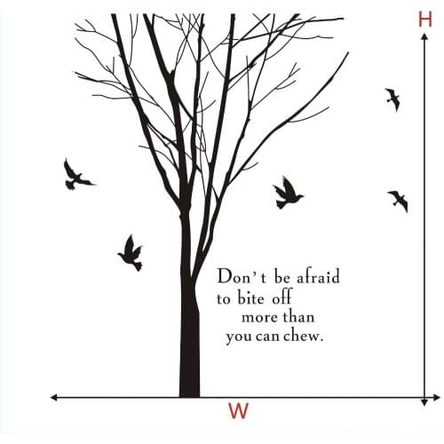 Tree Branch BIRDS wall stickers wall quotes Decal Removable Home Kids Nursery Artistic Design Wallpaper Removable Mural SA366