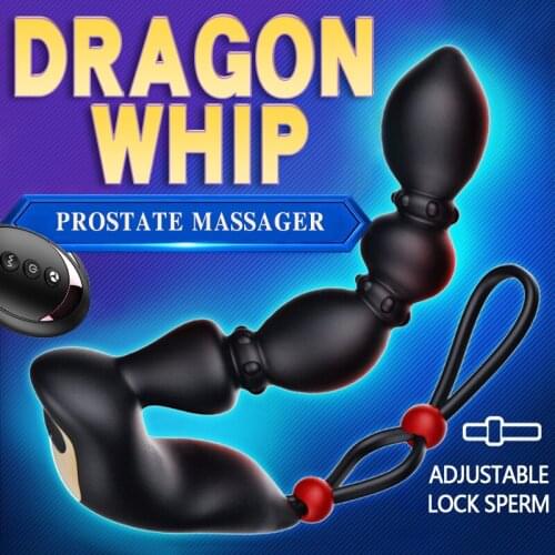 New Vibrating Anal Beads Butt Plug Rechargeable Silicone Anal Vibrator with 10 Vibration Modes Prostate Stimulator Sex Toys