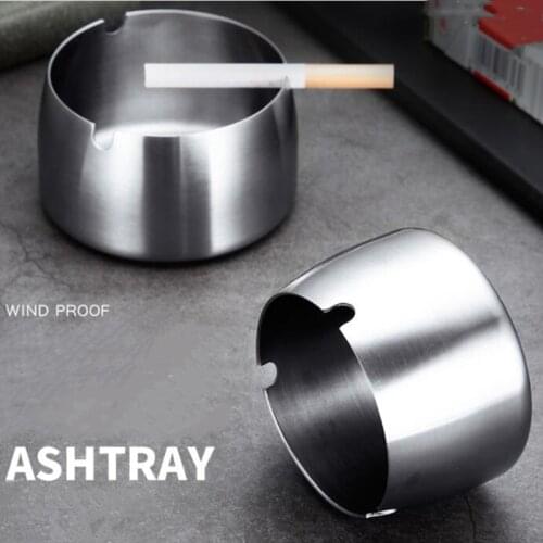 2020 New Stainless Steel Ashtray Creative Wind Ashtray Garden Terrace Balcony Anti-Fall Household Ashtray
