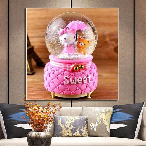 Snow Globe DIY Cross Stitch Embroidery 11CT Kits Needlework Craft Set Cotton Thread Printed Canvas Home Decoration Wholesale