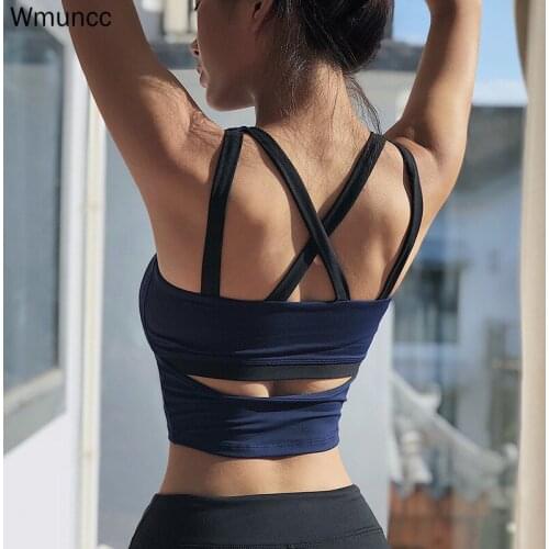 Sports Bra Women Fitness Top High Impact Yoga Bra Sport Shockproof Bra Cross Workout Gym Yoga Tops Push Up Sportswear