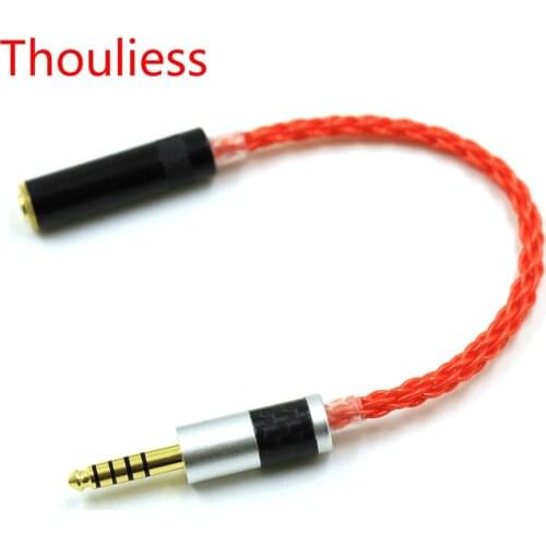 Thouliess UPOCC Single Crystal Copper 4.4mm Balanced Male to 3.5mm Stereo Female Audio Adapter Connector Cable