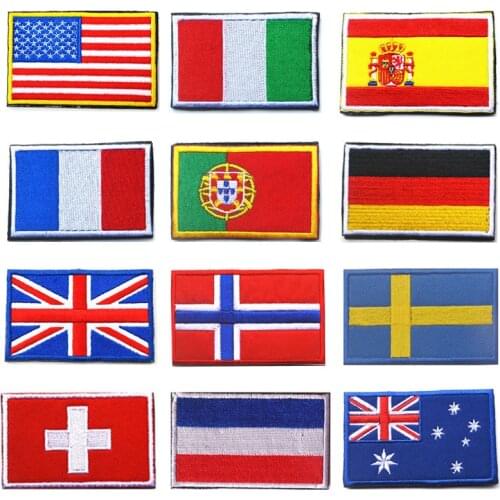 Embroidered Country Flag Army Badge 3D Tactical Military Badges Fabric Cloth Combat Armband World Flag Badges