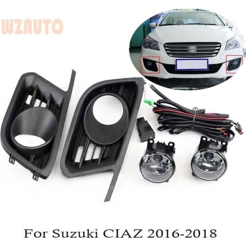 WZAUTO Fog Lamp Assembly Car Left and Right Front Bumper Fog Light With Switch Wiring Kit For Suzuki CIAZ 2016 2017 2018