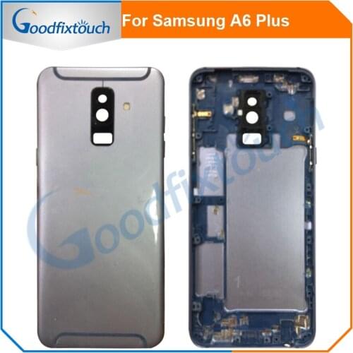 For Samsung Galaxy A6 Plus 2018 A605 Back Battery Cover Panel With power Button and Camera Lens Rear Door Housing Replacement