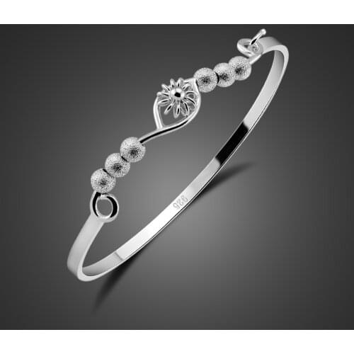 Hot New 100% 925 Sterling silver Delicate Bracelet Fashion Cuff Bracelet Bangle For Women & Girl Jewelry Gift Mujer Pulseras