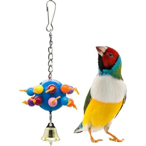 1 pcs Parrots Birds toys 18*6cm size bite ball handmade bird toys small supplies bell toy fun Bird cage accessories Supplies