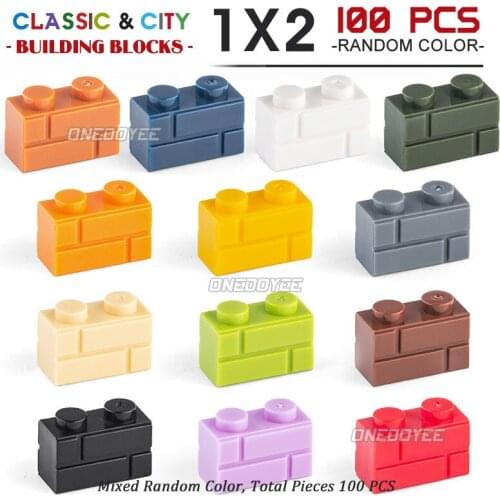 1X2 Children Classic City Building Blocks DIY Colorful Bulk Bricks Model Figures For Boys Girls Kids Educational Toys 100-500PCS