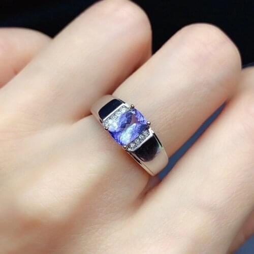 100% Real and Natural Tanzanite ring 925 sterling silver Fine Ring Fashion Wedding Ring Super Quality