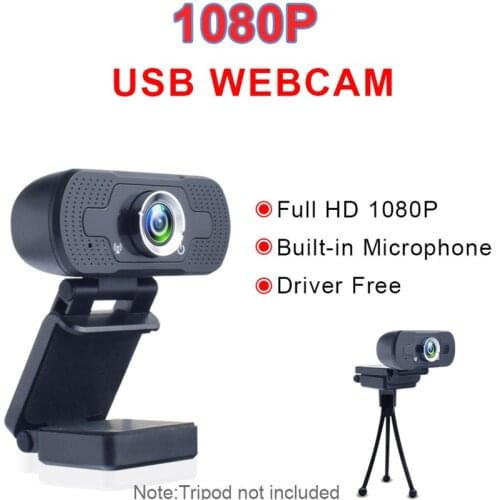 1080P HD Webcam, USB Camera Digital Video Live Streaming Web, Built-in Microphone USB Computer Cam , PC Laptop Desktop Web Cam