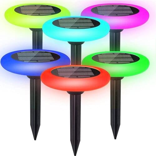 2/4/6pcs Solar Garden Lights 8led Colorful Gradient Solr Led Lamps Pathway Outdoor Waterproof Luses De Patio Solares Lawn Lights