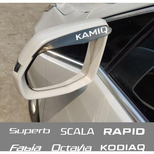 2Pcs Car Rearview Mirror Rainproof Eyebrow Rain Cover Flexible Rain Blade For Skoda Fabia Karoq Kodiaq Octavia Rapid Scala