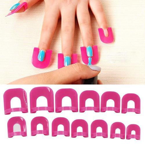 26x Nail Polish Edge Anti-Flooding Plastic Template Clip + 1 Pc Sticker Tool Set Beauty nail art tool Manicure kit 10 sizes