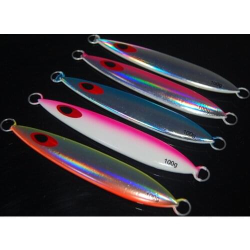 Deep sea Fishing Night glow Noctilucent Metal Jigbait Slow Jig Lure Spoon Jigging Hook Spinner baits 100g 200g Free shipping